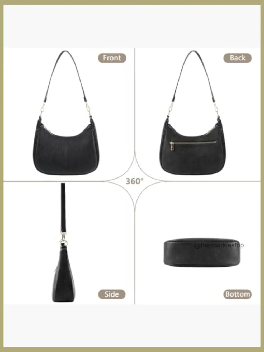 Slouchy Vegan Leather Hobo Crossbody Bag with Adjustable Strap